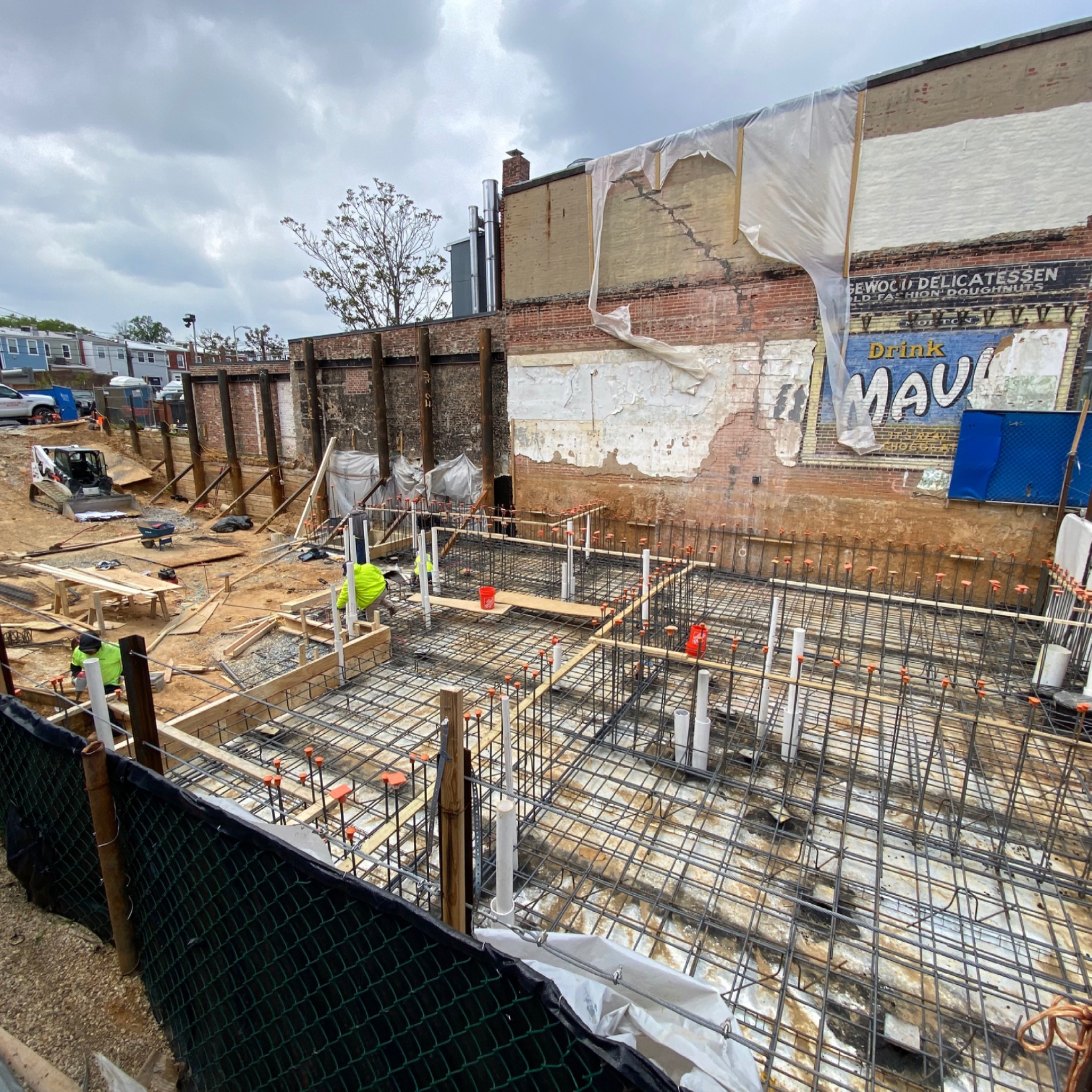The Barker foundation and reinforcing work at 2310 4th Street NE